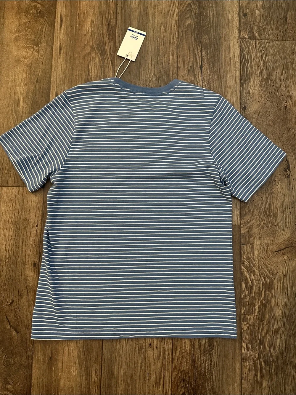 Katin 100% Cotton Casual Short Sleeve T-Shirt Boy’s Size L Striped Blue